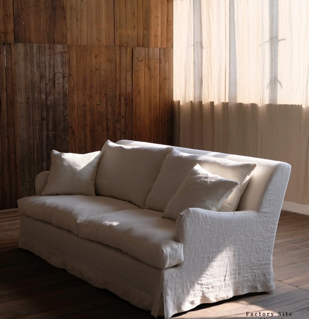 Premium Belgian linen fabric texture close-up