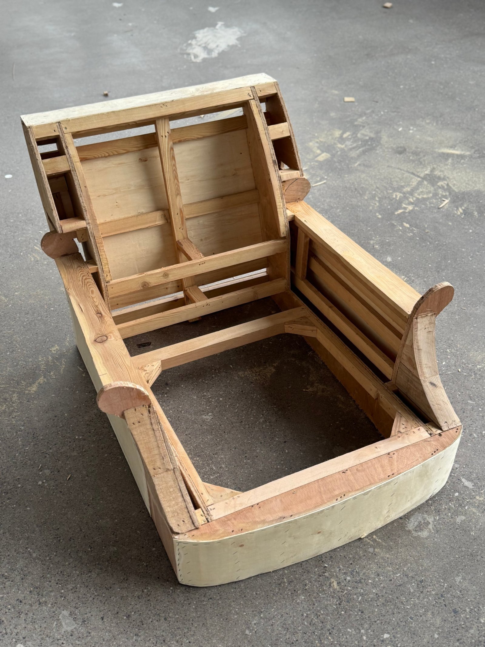 Precision frame construction at Linen World workshop