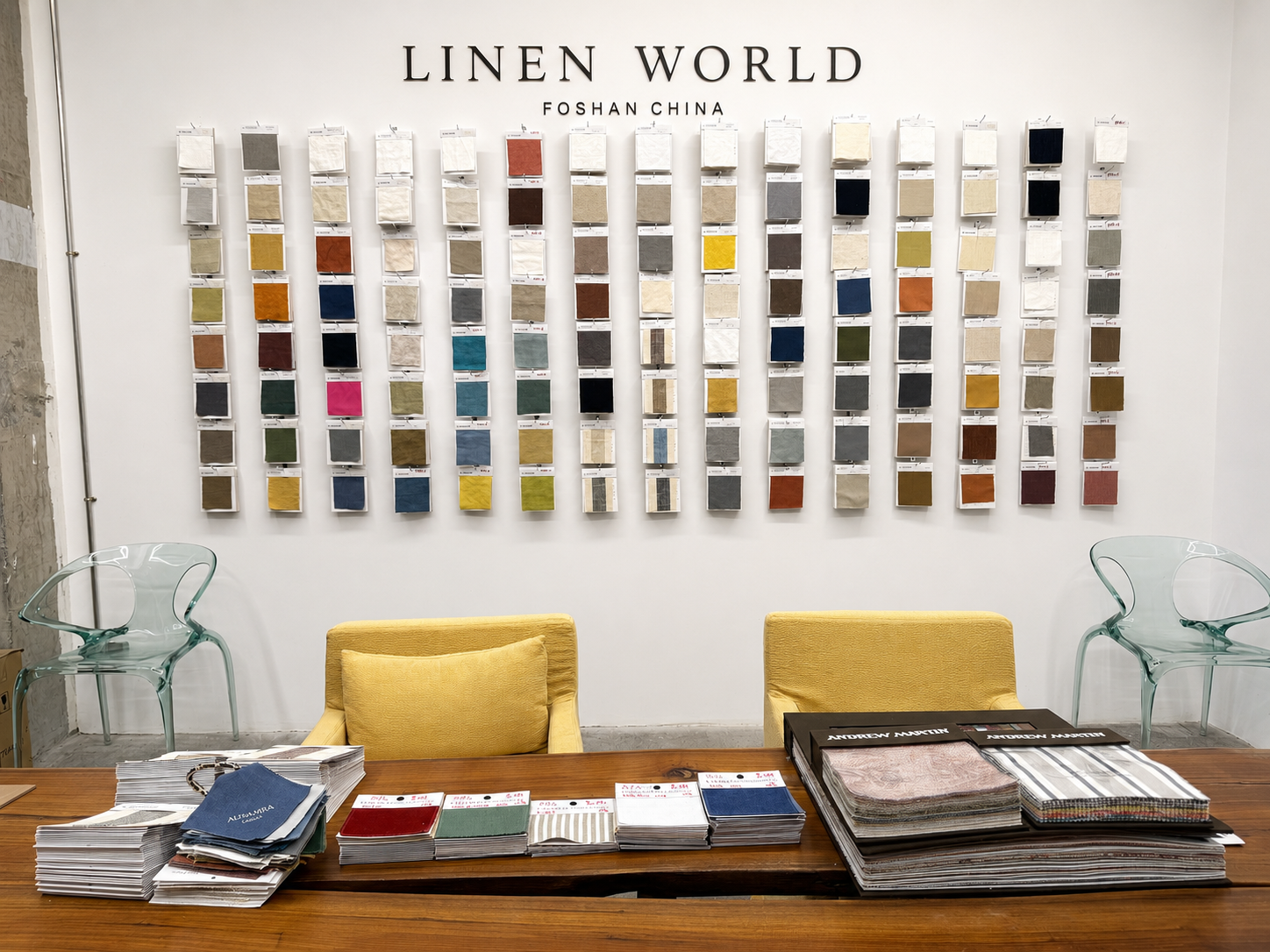 Belgian linen fabric colour swatches collection