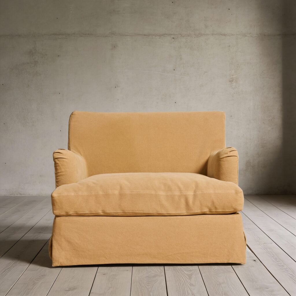 Campbell Slipcover Armchair XL in Linen Fabric