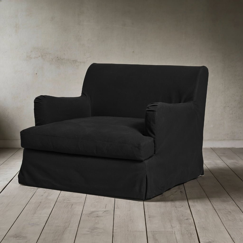 Campbell Slipcover Armchair XL in Linen Fabric