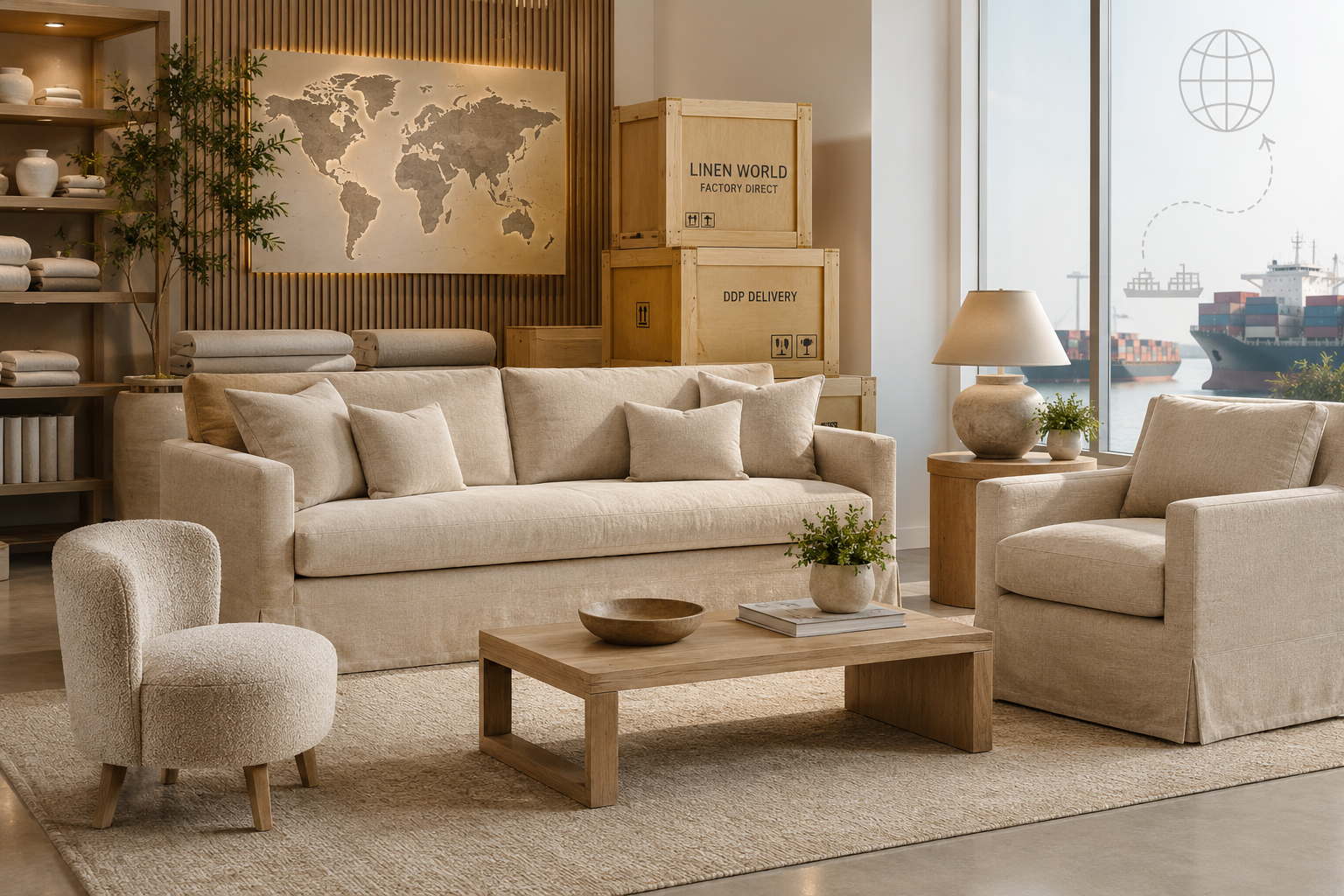 Linen World standard sofa models and size options