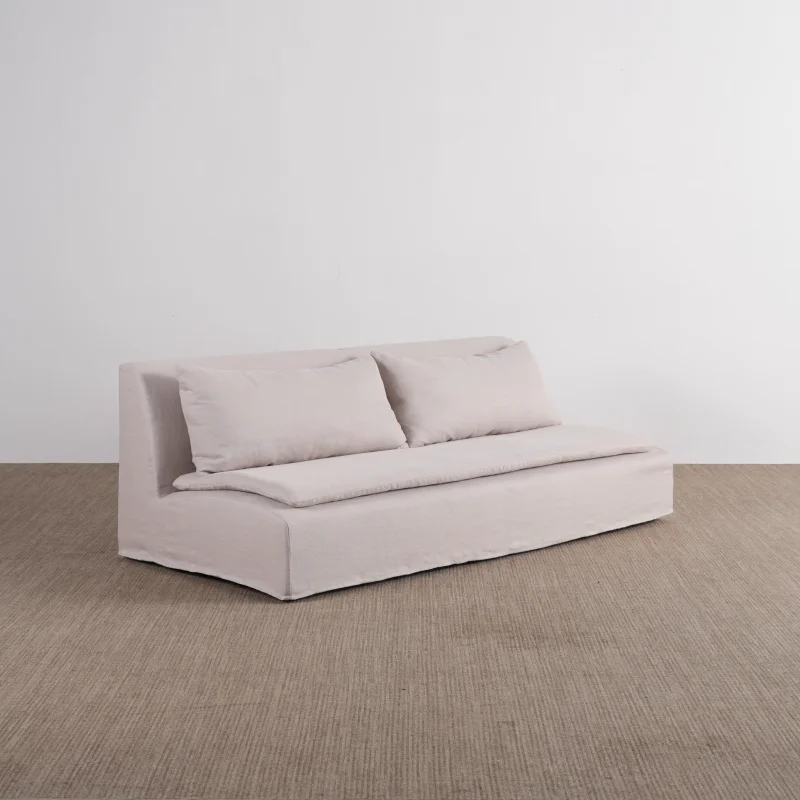 Base Linen Sofa in Oatmeal Pure Linen Fabric