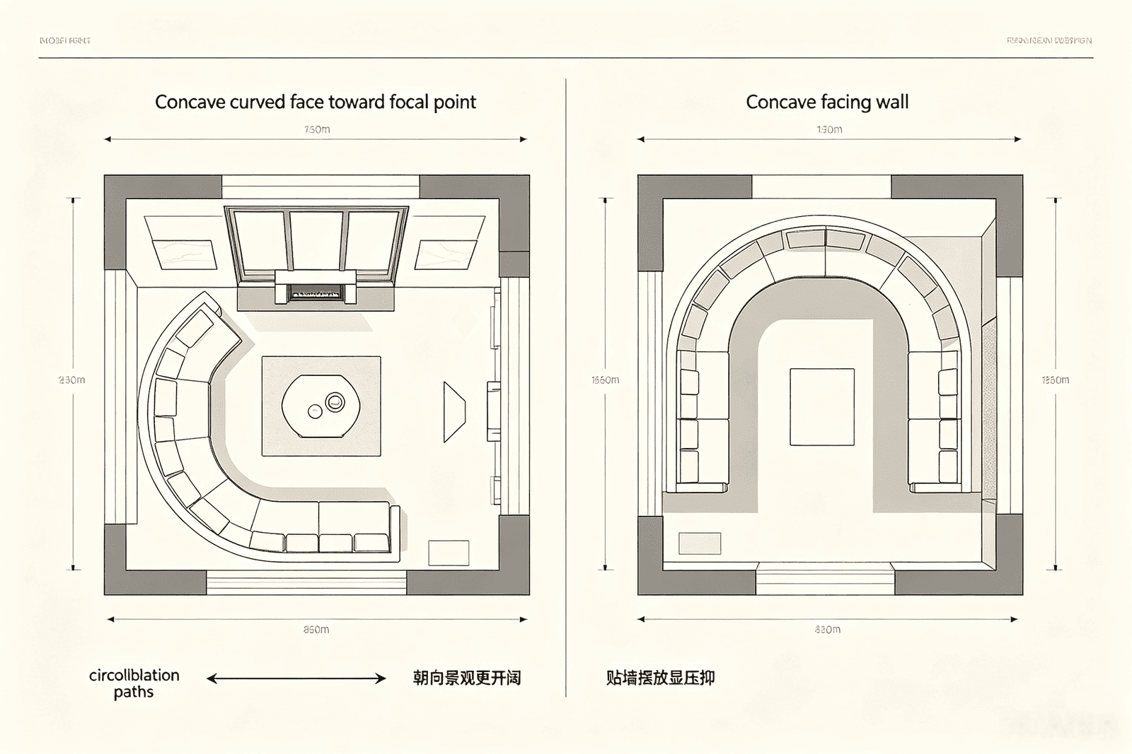 Curved Sofa layout