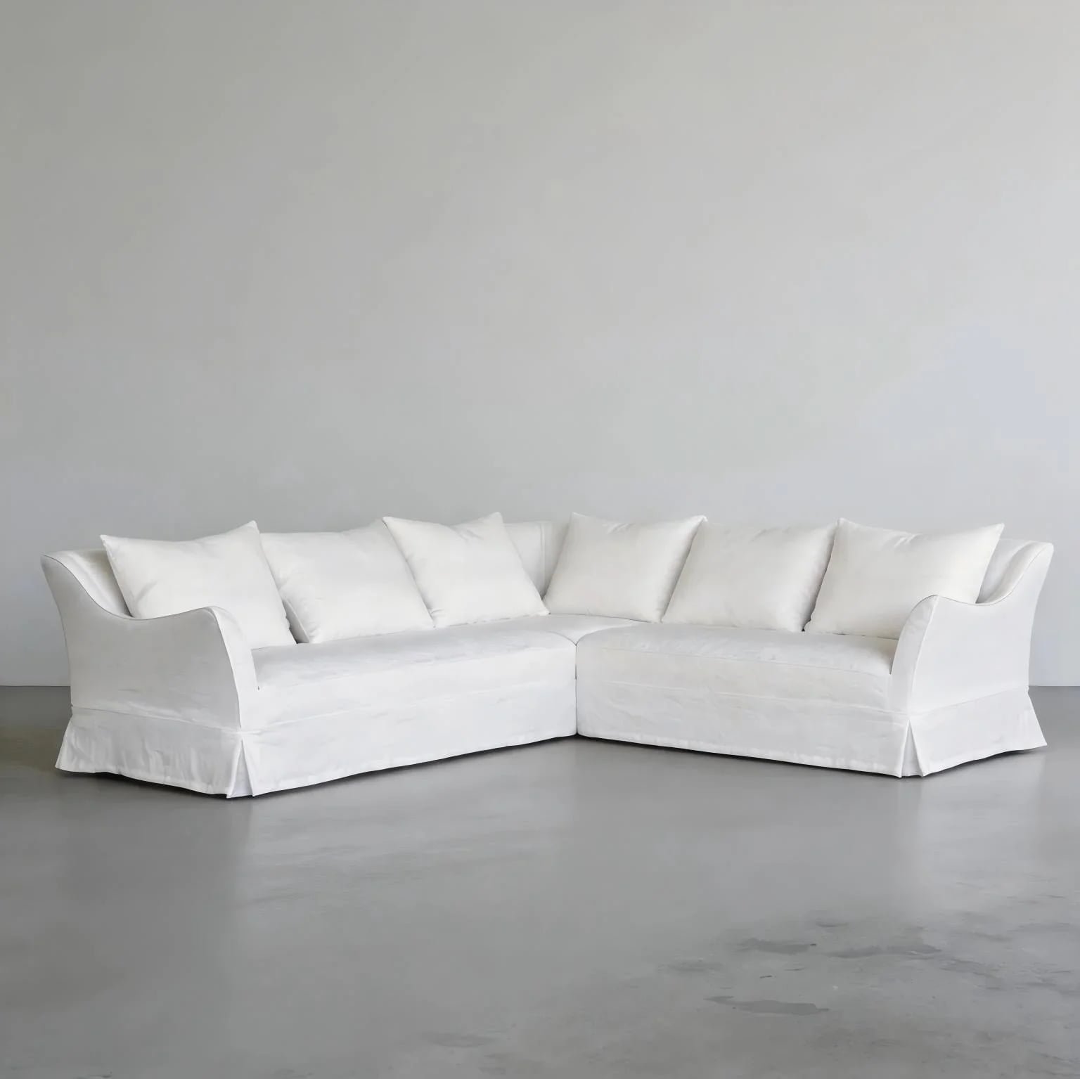 #Thick Linen &ndash; Sandweave Series-01 White -Giselle corner sectional