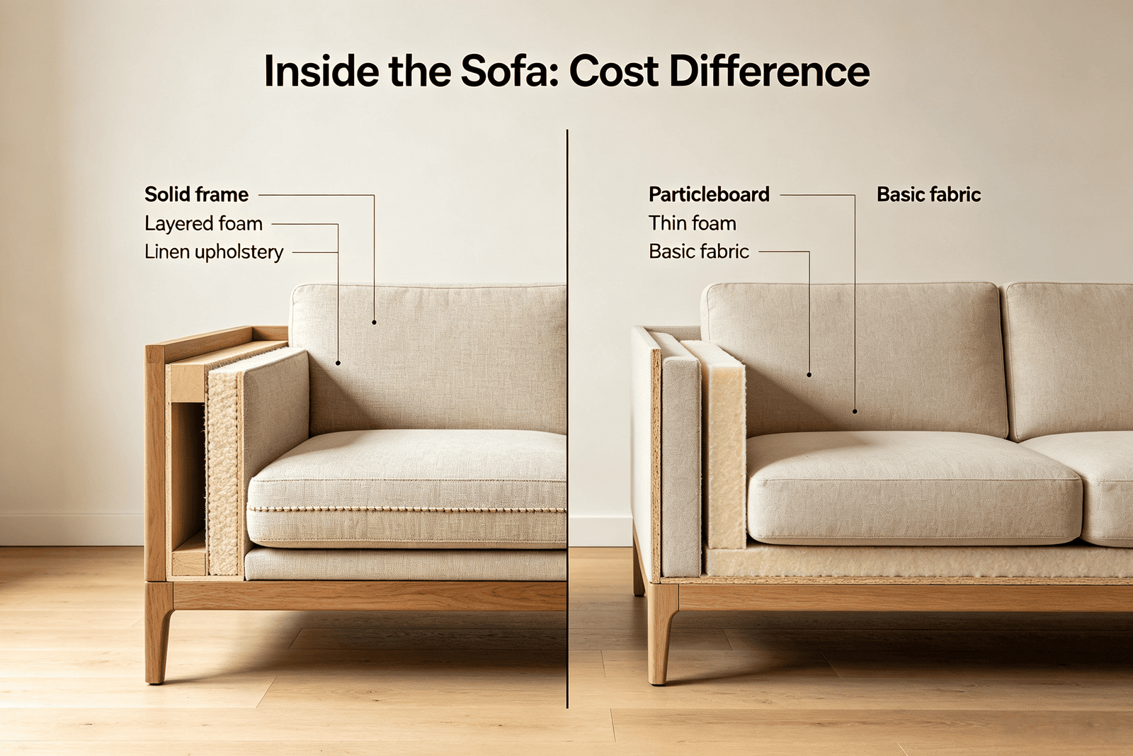 different sofa workmanship