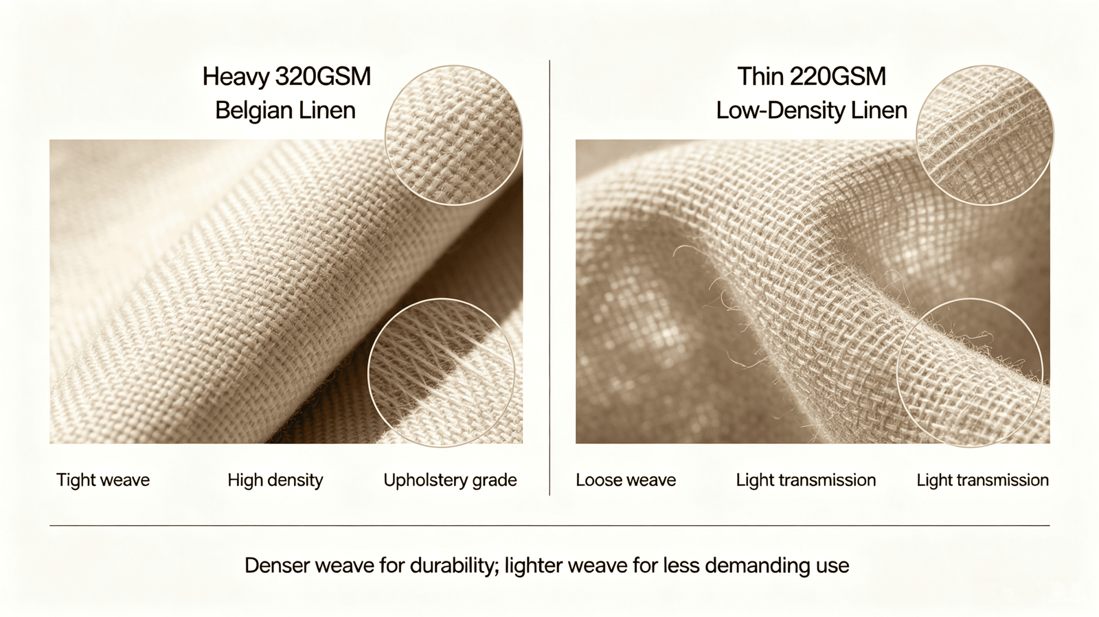 linen weight difference