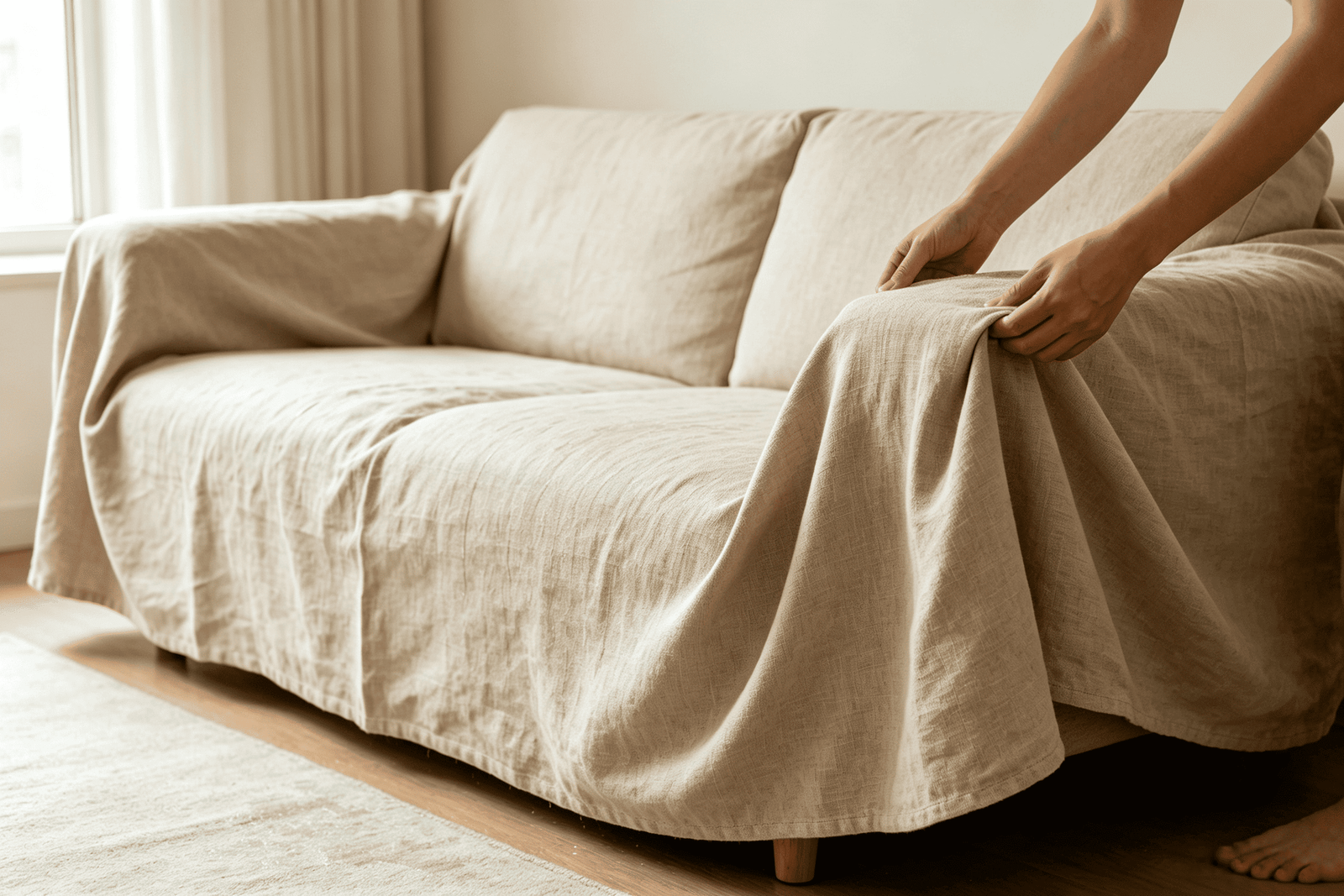 sofa slipcover install