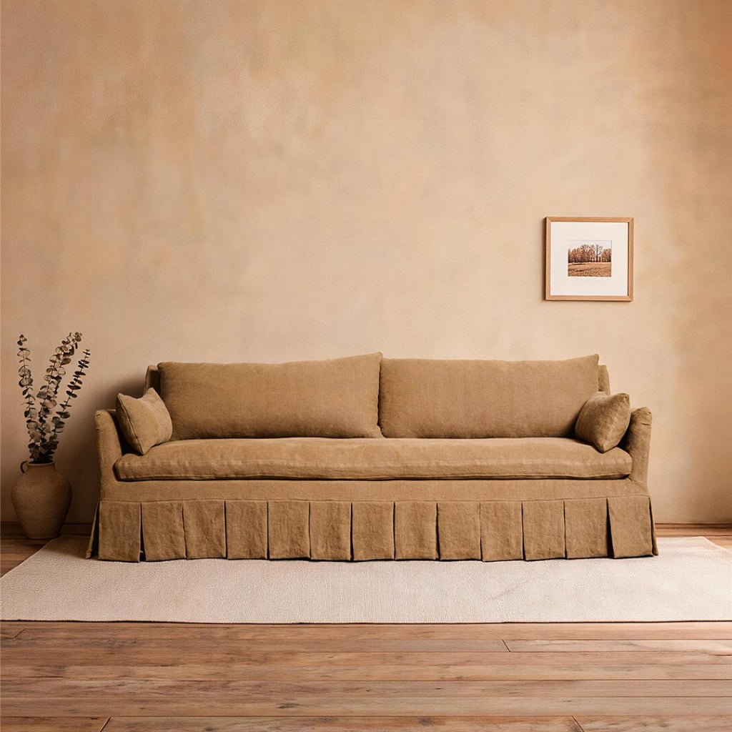 Valley Box Pleated Sofa- In Ethereal Cloud-07 Oliver Pure Linen