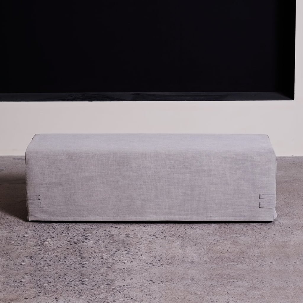Ember Linen Blend Ottoman – Upholstered Bench