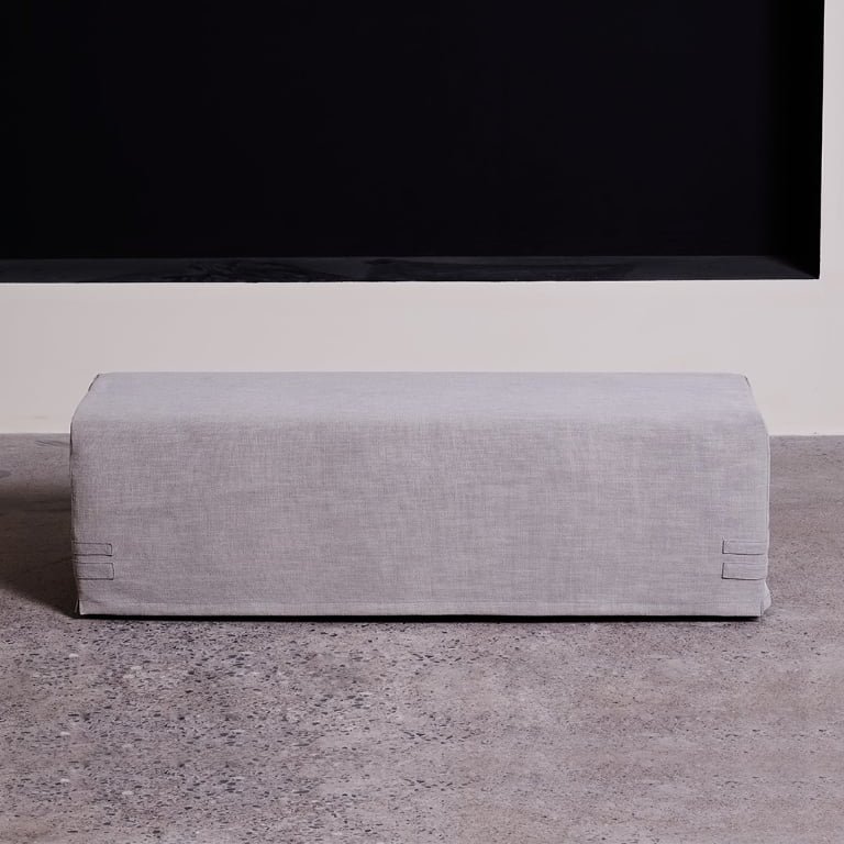 Ember Linen Blend Ottoman – Upholstered Bench