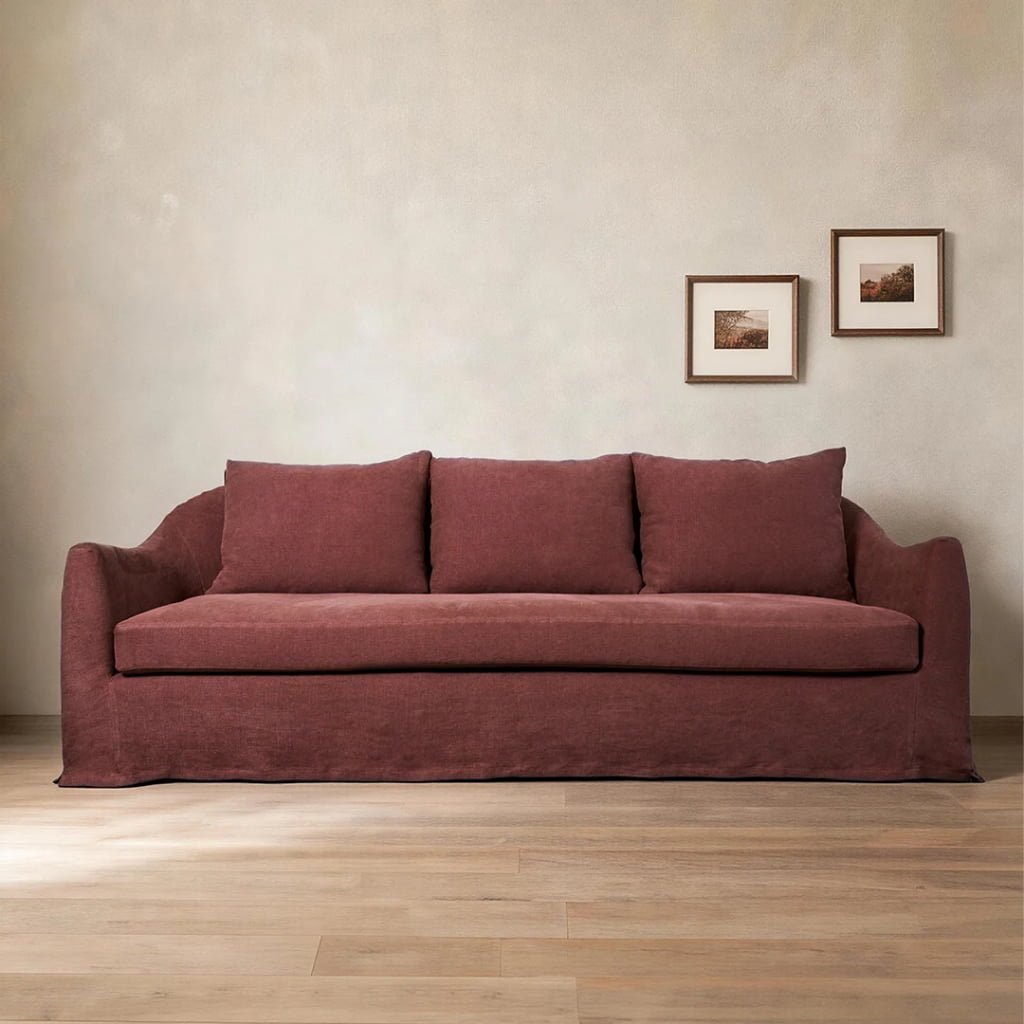 Lyndon Linen Sofa – 3/4 Seater with Mattress Seating Cushion