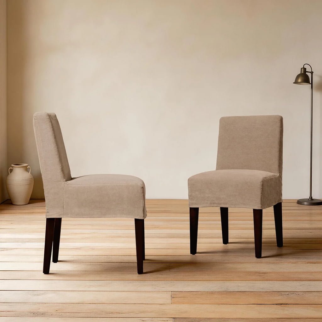 Noma Armless Dining Chair with Walnut Legs