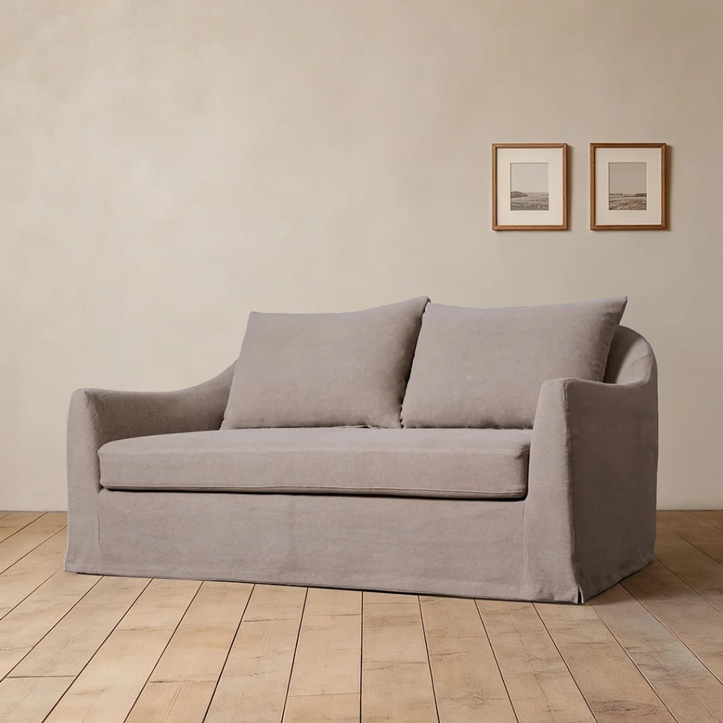 Lyndon Linen Sofa – 2 Seater with Mattress Seating Cushion