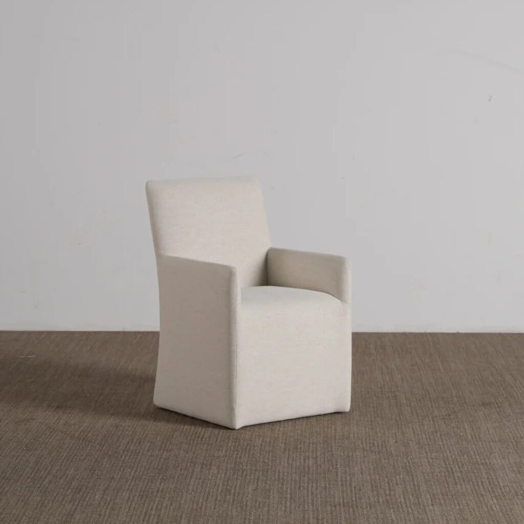 Elara Sculpted High-Back Upholstered Dining Armchair