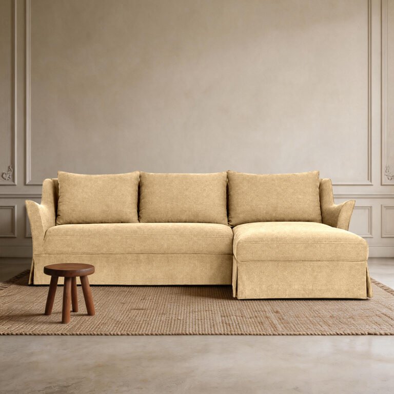 Giselle Linen L-Shape Chaise Sectional Sofa